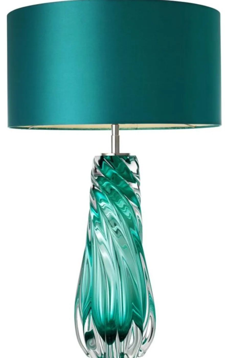 Casa Padrino Designer Tischleuchte Türkis 17 x 42 x H. 67 cm - Luxus Kollektion