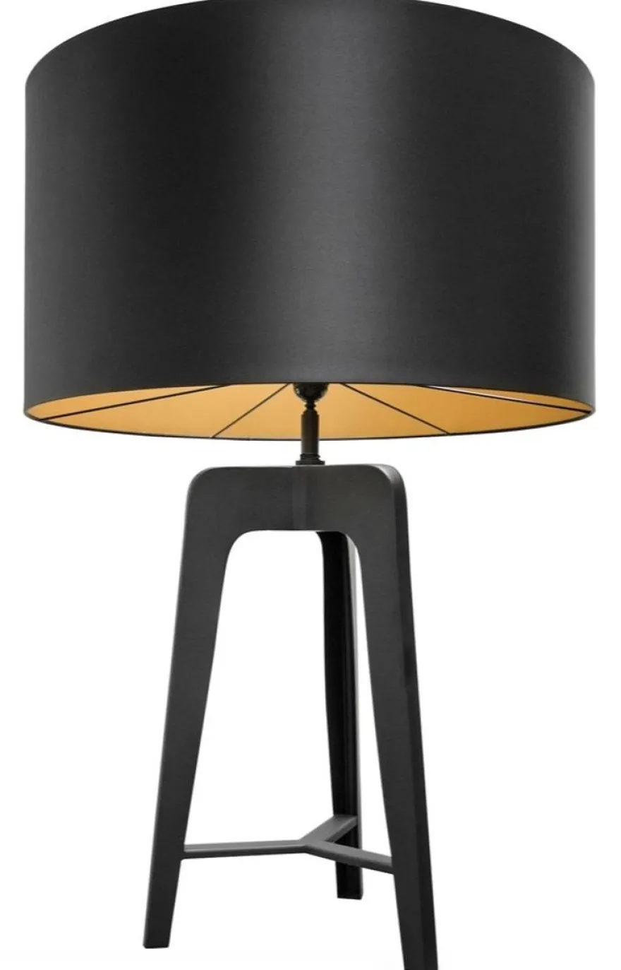 Casa Padrino Designer Tischlampe Mattschwarz 60,5 x H. 91 cm - Hotel Restaurant Möbel