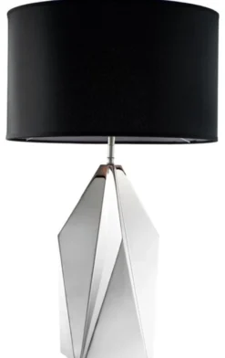 Casa Padrino Designer Tischleuchte Nickel Finish - Luxus Kollektion