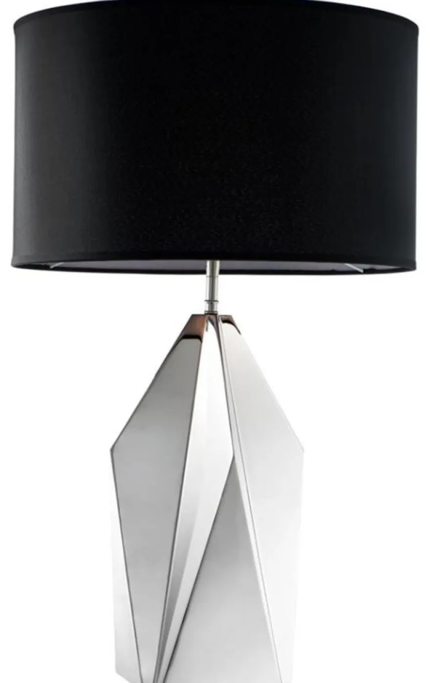 Casa Padrino Designer Tischleuchte Nickel Finish - Luxus Kollektion