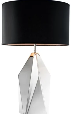 Casa Padrino Designer Tischleuchte Nickel Finish - Luxus Kollektion
