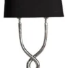 Casa Padrino Designer Tischleuchte Silber / Schwarz 31 x 13 x H. 55 cm - Luxus Wohnzimmer Tischlampe