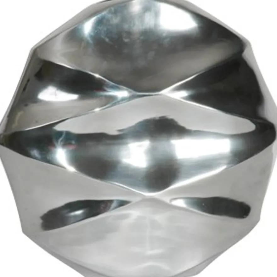 Casa Padrino Designer Vase aus poliertem Aluminium silber 33 x 33 x 11 cm - Shine Deko Gefäß - Blumenvase