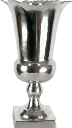 Casa Padrino Designer Vase aus poliertem Aluminium in Silber, Höhe 40,5 cm, Breite 22,5 cm