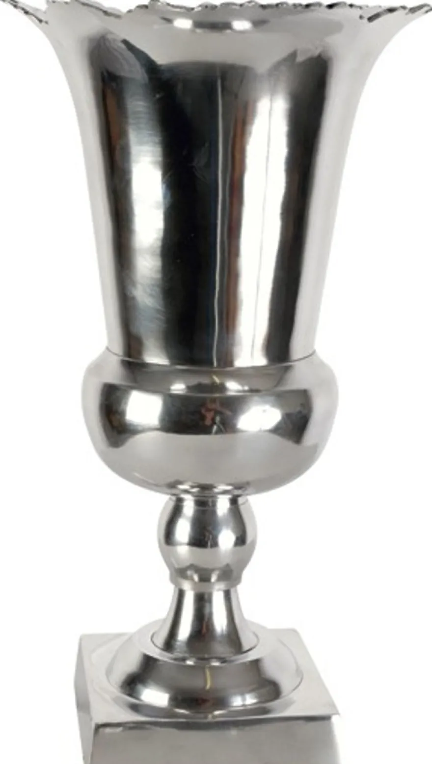 Casa Padrino Designer Vase aus poliertem Aluminium in Silber, Höhe 40,5 cm, Breite 22,5 cm