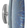 Casa Padrino Designer Wanddeko Blau Ø 104 cm - Konkaver Deko Spiegel mit Wandhalterung - Luxus Qualität