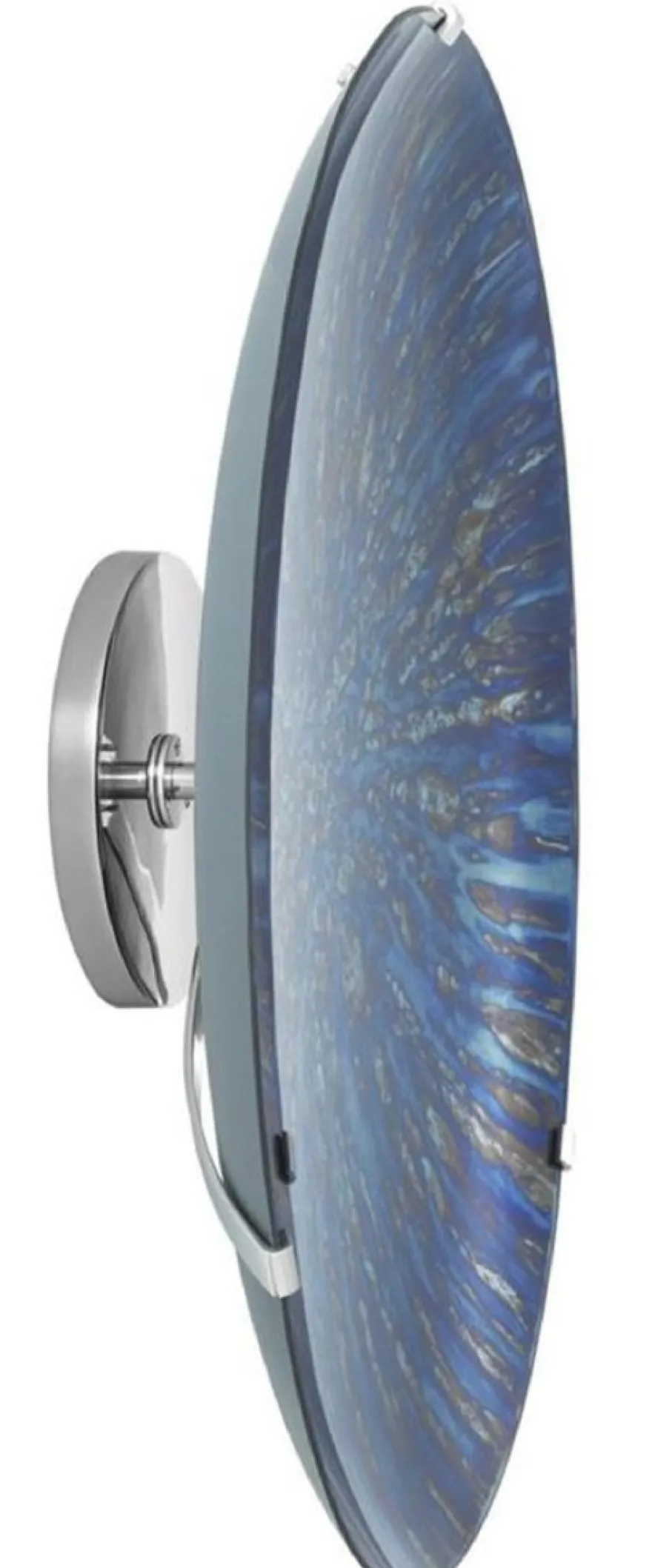Casa Padrino Designer Wanddeko Blau Ø 104 cm - Konkaver Deko Spiegel mit Wandhalterung - Luxus Qualität