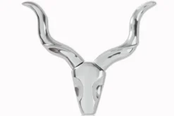Casa Padrino Designer Wandgeweih im Geweih Style Shine aus poliertem Aluminium Silber 50 x 53 x 6 cm
