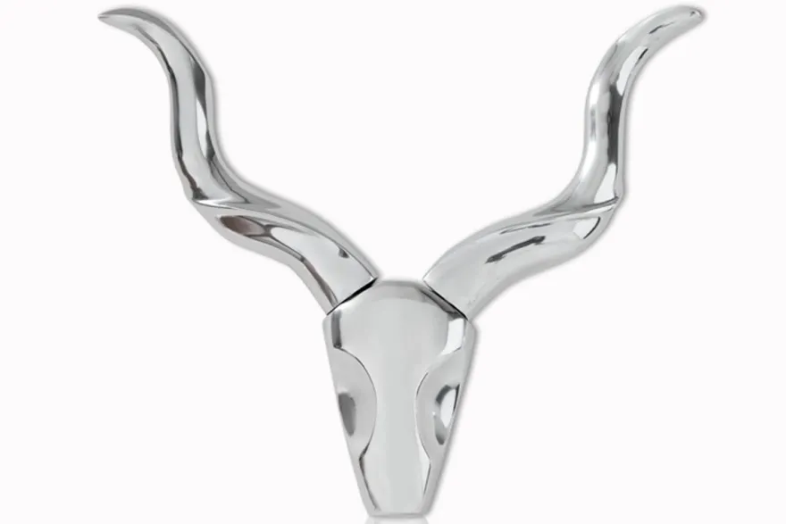 Casa Padrino Designer Wandgeweih im Geweih Style Shine aus poliertem Aluminium Silber 50 x 53 x 6 cm