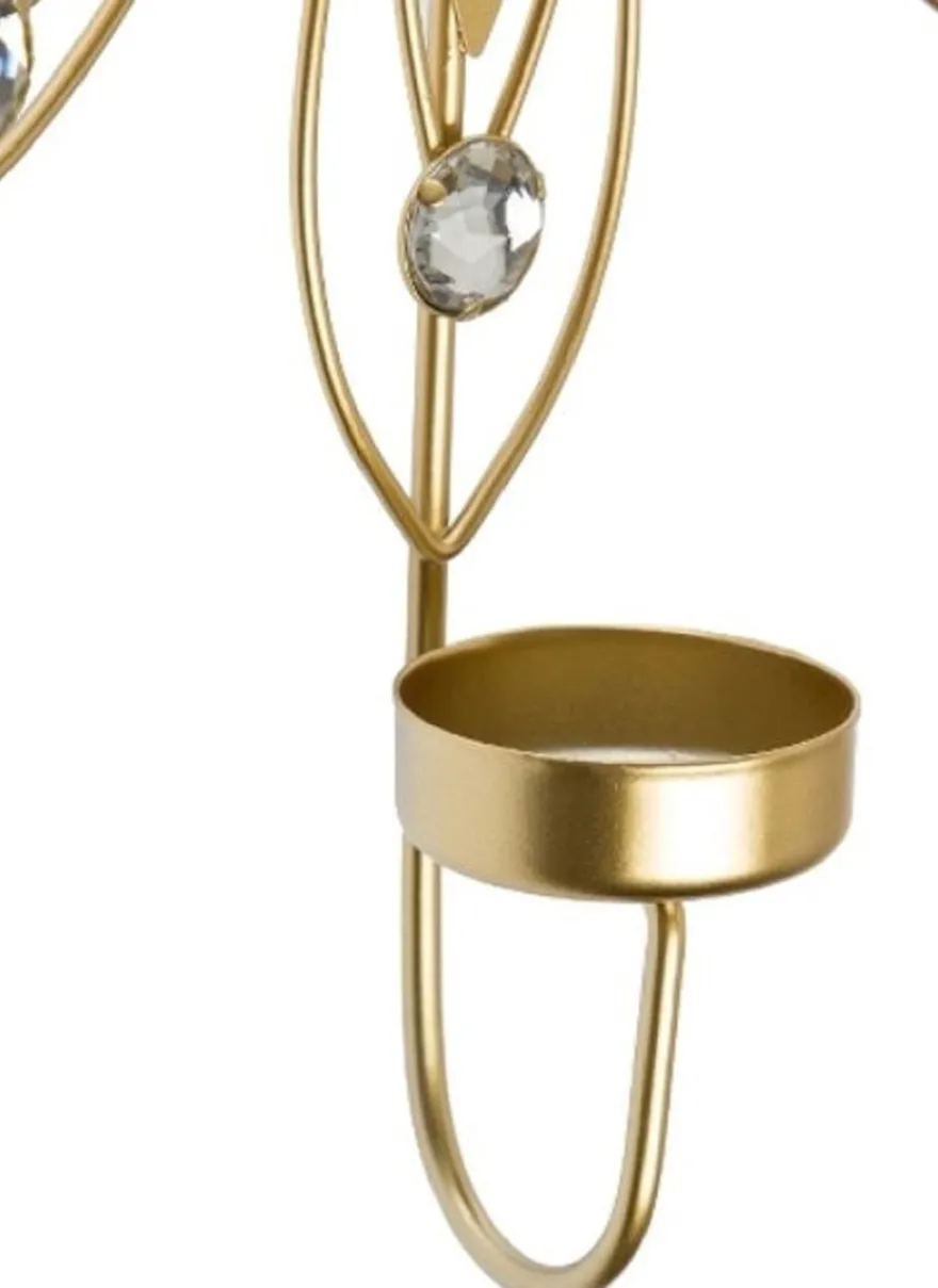 Casa Padrino Designer Wandkerzenhalter 4er Set Gold 26 x 6 x H. 32 cm - Dekorative Wanddeko
