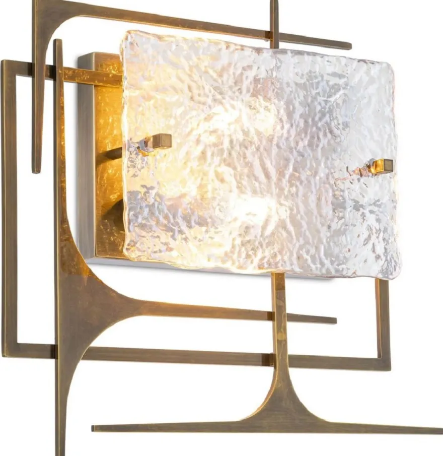 Casa Padrino Designer Wandleuchte Antik Messingfarben 39 x 9 x H. 35 cm - Wohnzimmer Wandleuchte - Hotel Wandleuchte - Luxus Kollektion