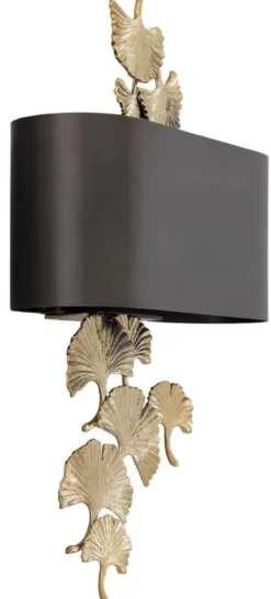 Casa Padrino Designer Wandleuchte Gold / Bronzefarben 36 x 13,5 x H. 61 cm - Hotel & Restaurant Wandlampe - Luxus Qualität