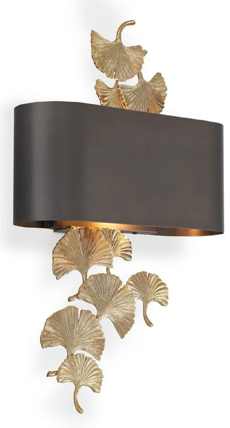 Casa Padrino Designer Wandleuchte Gold / Bronzefarben 36 x 13,5 x H. 61 cm - Hotel & Restaurant Wandlampe - Luxus Qualität