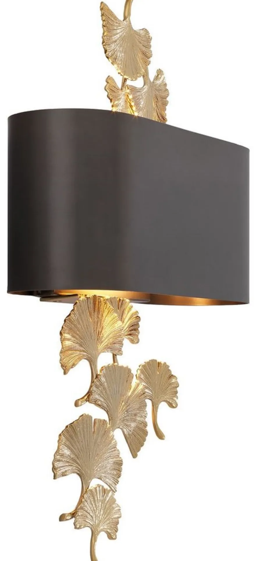 Casa Padrino Designer Wandleuchte Gold / Bronzefarben 36 x 13,5 x H. 61 cm - Hotel & Restaurant Wandlampe - Luxus Qualität