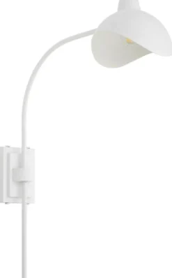 Casa Padrino Designer Wandleuchte Weiß / Antik Messingfarben 19,5 x 67 x H. 70 cm - Elegante Wandlampe im 50er Jahre Stil - Luxus Kollektion