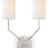 Casa Padrino Designer Wandleuchte Silber / Weiß 33,6 x 14,6 x H. 46,3 cm - Luxus Qualität