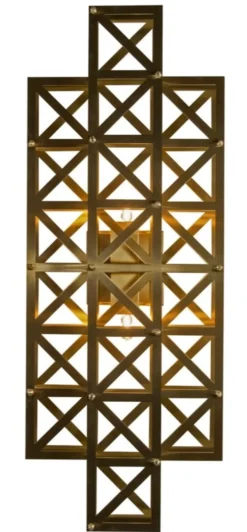 Casa Padrino Designer Wandleuchte Messing 22 x 14 x H. 57 cm - Hotel Möbel