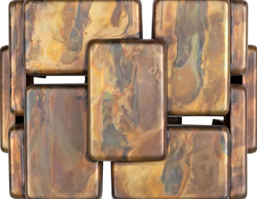 Casa Padrino Designer Wandleuchte oxidiertes Messing 25 x 21 x H. 18 cm - Luxus Kollektion