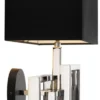 Casa Padrino Designer Wandleuchte in silber mit schwarzem Lampenschirm 35 x 18 x H. 38 cm - Luxus Wandlampe