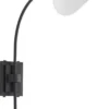 Casa Padrino Designer Wandleuchte Schwarz / Antik Messingfarben 19,5 x 67 x H. 70 cm - Elegante Wandlampe im 50er Jahre Stil - Luxus Kollektion