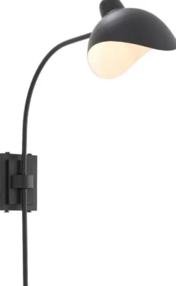 Casa Padrino Designer Wandleuchte Schwarz / Antik Messingfarben 19,5 x 67 x H. 70 cm - Elegante Wandlampe im 50er Jahre Stil - Luxus Kollektion