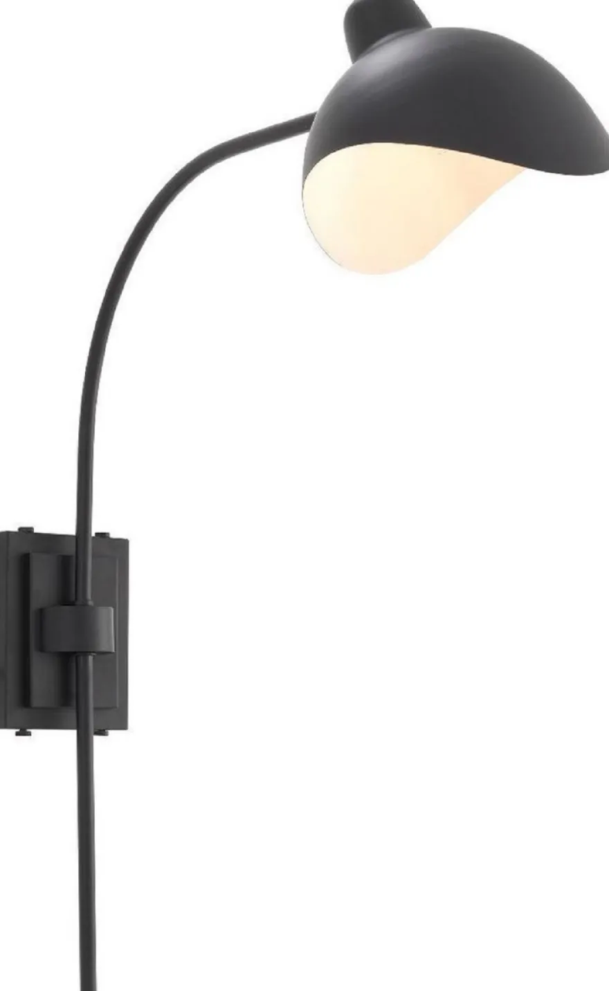 Casa Padrino Designer Wandleuchte Schwarz / Antik Messingfarben 19,5 x 67 x H. 70 cm - Elegante Wandlampe im 50er Jahre Stil - Luxus Kollektion