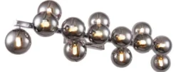 Casa Padrino Designer Wandleuchte Silber / Grau 95 x 23 x H. 24 cm - Moderne Wandlampe mit kugelförmigen Lampenschirmen