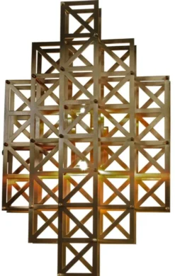 Casa Padrino Designer Wandleuchte Messing 36 x 18 x H. 57 cm - Hotel Möbel