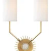 Casa Padrino Designer Wandleuchte Antik Messingfarben / Weiß 33,6 x 14,6 x H. 46,3 cm - Luxus Qualität