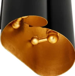 Casa Padrino Designer Wandleuchte Schwarz / Gold 18 x 10,5 x H. 28 cm - Moderne Wohnzimmer Metall Wandlampe - Luxus Qualität