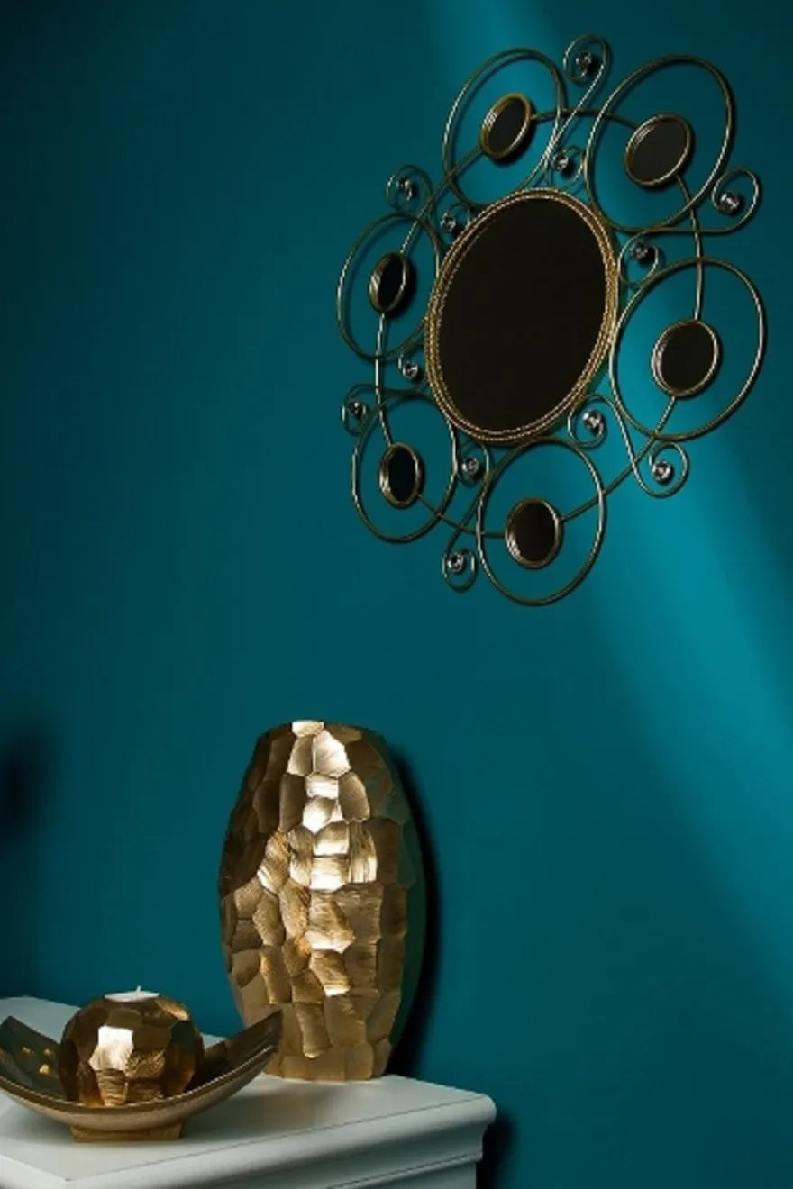 Casa Padrino Designer Wandspiegel Gold Ø 50 cm - Designer Spiegel
