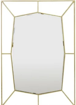 Casa Padrino Designer Wandspiegel Gold 67 x H. 100 cm - Edelstahl Spiegel - Luxus Deko Accessoires