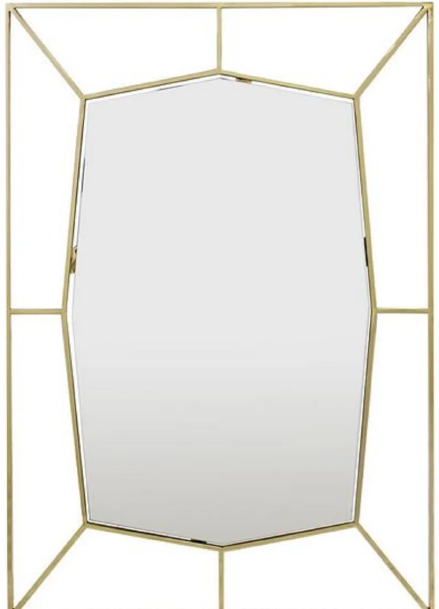 Casa Padrino Designer Wandspiegel Gold 67 x H. 100 cm - Edelstahl Spiegel - Luxus Deko Accessoires