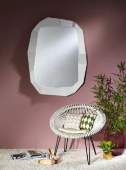 Casa Padrino Designer Wandspiegel Weiß 92 x H. 127 cm - Designer Spiegel