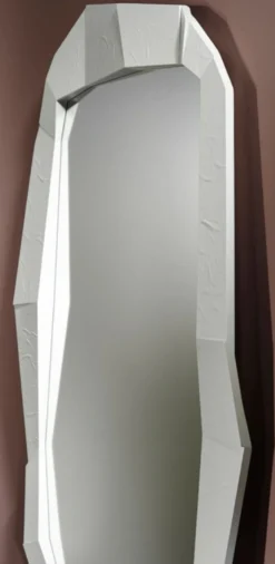 Casa Padrino Designer Wandspiegel Weiß 92 x H. 127 cm - Designer Spiegel