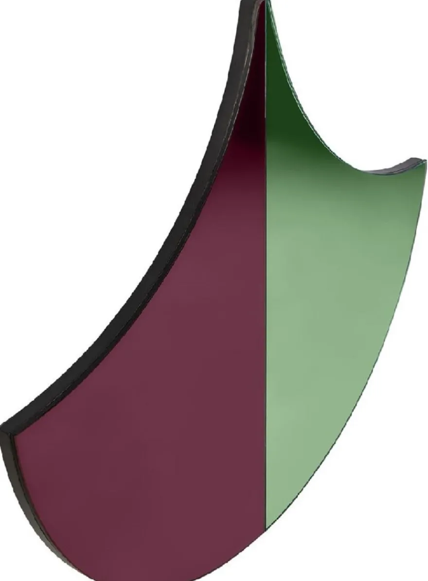 Casa Padrino Designer Wandspiegel Lila / Grün 70 x 3 x H. 62 cm - Garderobenspiegel - Wohnzimmer Spiegel - Luxus Qualität - Designer Möbel