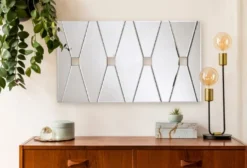 Casa Padrino Designer Wandspiegel mit 4 Gucklöchern 80 x H. 45 cm - Wohnzimmer Spiegel - Garderoben Spiegel - Luxus Spiegel