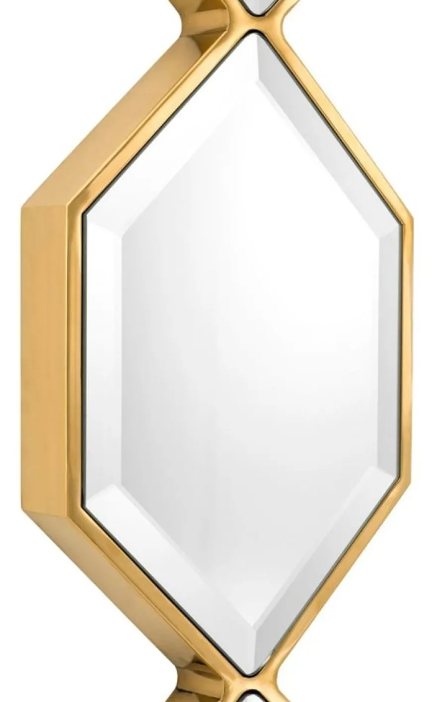 Casa Padrino Designer Wandspiegel Gold 25 x H. 110 cm - Luxus Wohnzimmer Spiegel