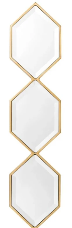 Casa Padrino Designer Wandspiegel Gold 25 x H. 110 cm - Luxus Wohnzimmer Spiegel