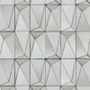 Casa Padrino Designer Wandspiegel Silber 80 x 7 x H. 120 cm - Moderner Wohnzimmer Spiegel mit geometrischen Formen - Luxus Deko Accessoires