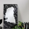 Casa Padrino Designer Wandspiegel Schwarz 70 x H. 123 cm - Wohnzimmer Spiegel - Garderoben Spiegel - Luxus Kollektion