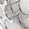 Casa Padrino Designer Weinregal für 10 Flaschen aus poliertem Aluminium - Silber, 48 x 11 x 28 cm