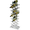 Casa Padrino Designer Weinregal für 27 Flaschen aus poliertem Aluminium Silber Höhe 103 cm