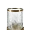 Casa Padrino Designer Windlicht Kerzenleuchter Vintage Messing Finish 23 x H. 27 cm