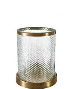 Casa Padrino Designer Windlicht Kerzenleuchter Vintage Messing Finish 23 x H. 27 cm