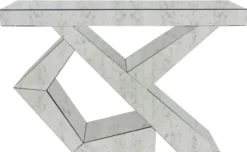 Casa Padrino Designer Wohnzimmer Konsole Antikes Spiegelglas 120 x 36 x H. 81 cm - Verspiegelter Konsolentisch - Luxus Möbel