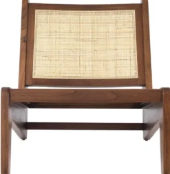 Casa Padrino Designer Wohnzimmer Sessel Braun / Naturfarben 75 x 89 x H. 77,5 cm - Massivholz Sessel mit handgewebtem Rattangeflecht - Luxus Möbel