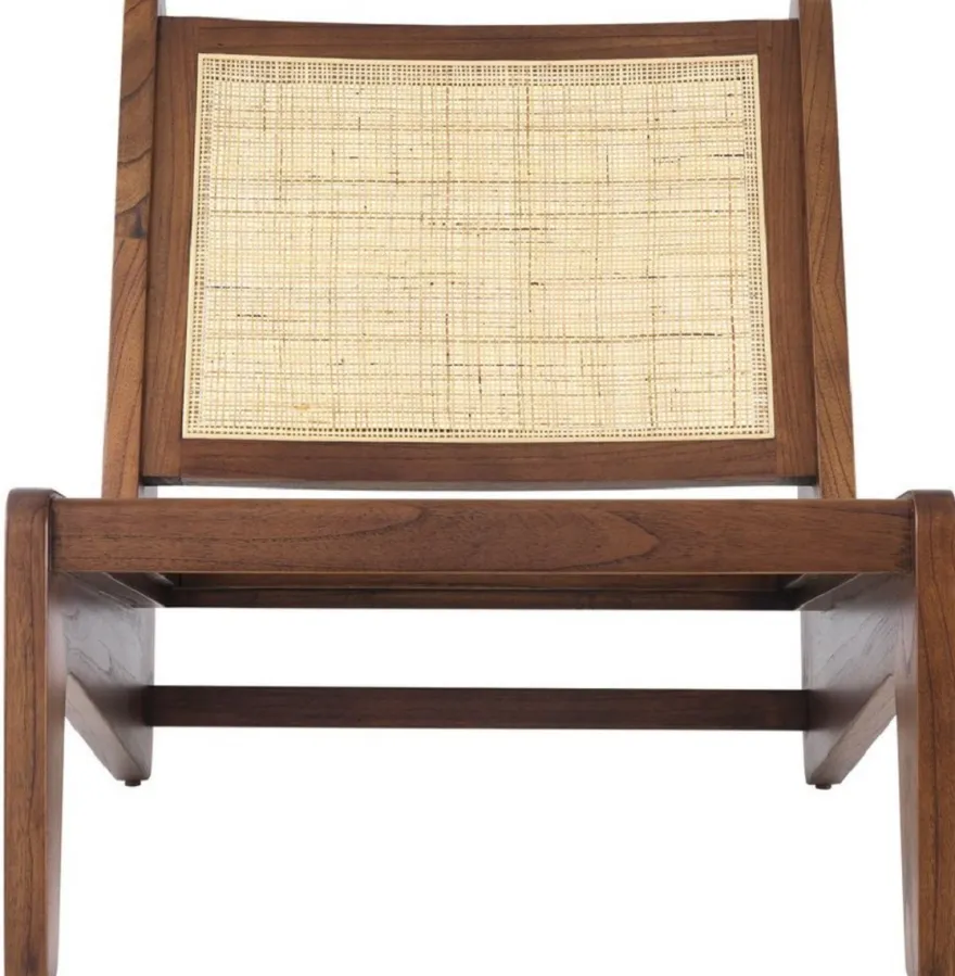 Casa Padrino Designer Wohnzimmer Sessel Braun / Naturfarben 75 x 89 x H. 77,5 cm - Massivholz Sessel mit handgewebtem Rattangeflecht - Luxus Möbel