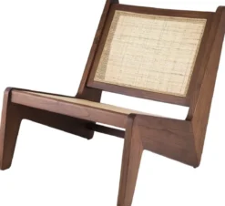 Casa Padrino Designer Wohnzimmer Sessel Braun / Naturfarben 75 x 89 x H. 77,5 cm - Massivholz Sessel mit handgewebtem Rattangeflecht - Luxus Möbel