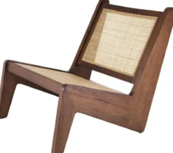 Casa Padrino Designer Wohnzimmer Sessel Braun / Naturfarben 75 x 89 x H. 77,5 cm - Massivholz Sessel mit handgewebtem Rattangeflecht - Luxus Möbel